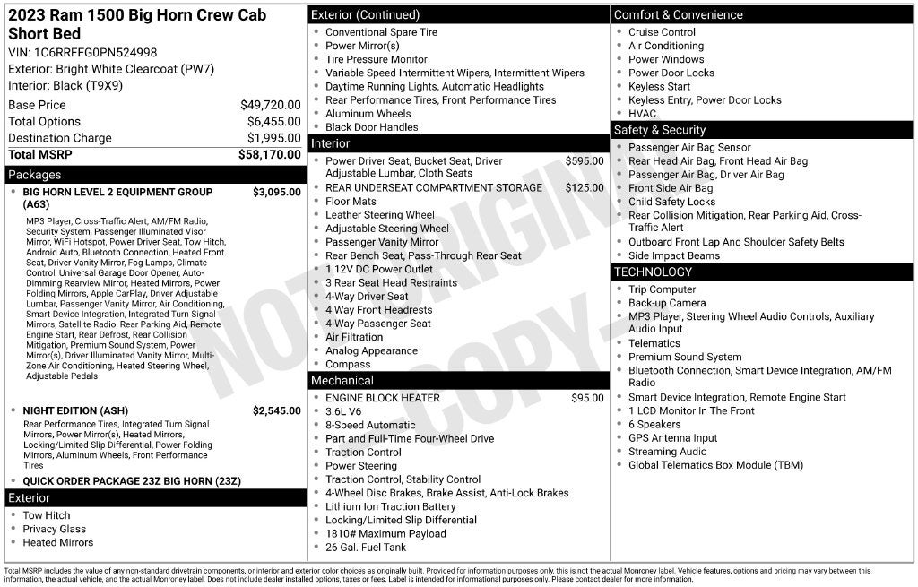 2023 RAM 1500 Big Horn/Lone Star