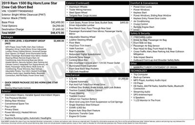 2019 RAM 1500 Big Horn/Lone Star