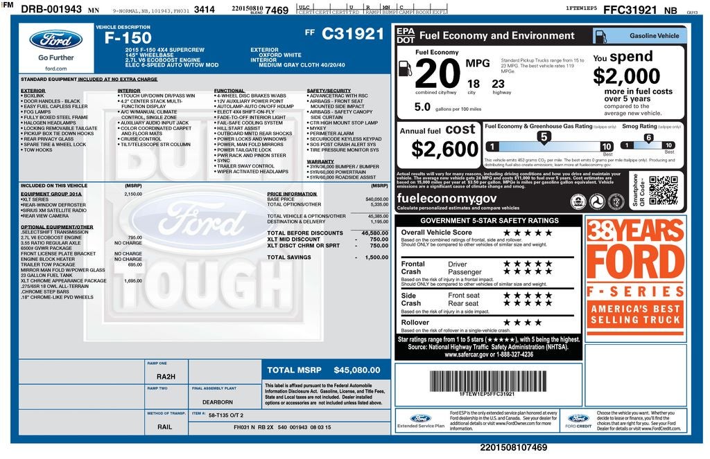 2015 Ford F-150 XLT