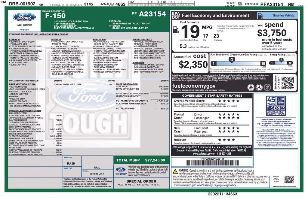 2023 Ford F-150 Platinum